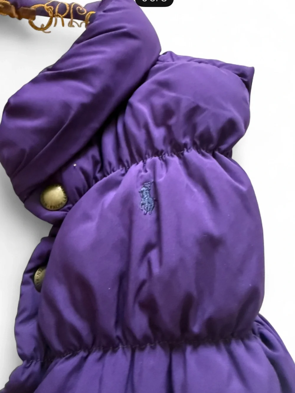 Ralph Lauren Girls Puffy Purple Quilted Vest - Sleeveless Winter Layer